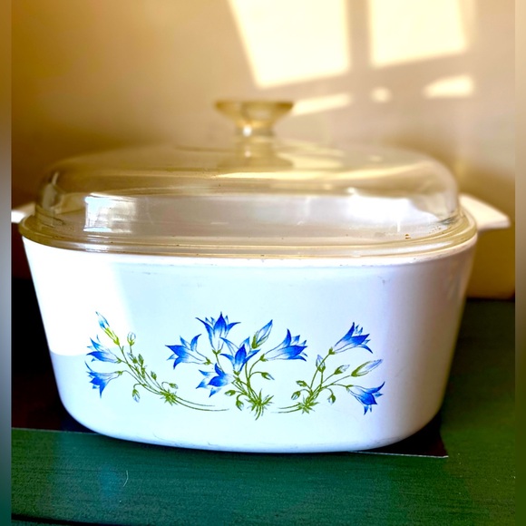 Large casserole/baking Blue flowers